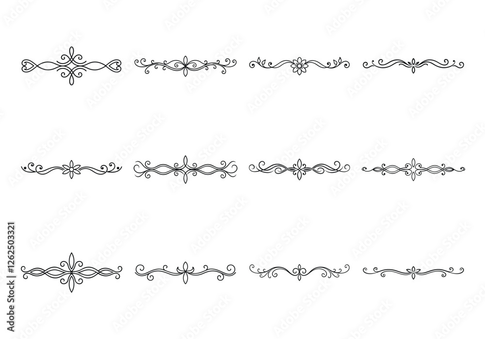 Tet of text delimiters and scroll elements, Graphic underline elements ...