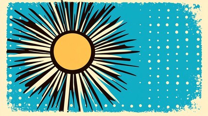 Wall Mural - Vibrant Sunburst Retro Design Bright Summer Colors. AI Generated