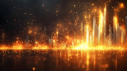 Poster - Radiant Bar Graph Symbolizing Ascending Financial Growth in Modern Business Environment