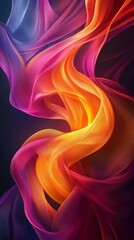 Poster - Swirling vibrant colors blend seamlessly, creating an abstract visual that captures the eye with dynamic movement and rich shades of orange, pink, and purple