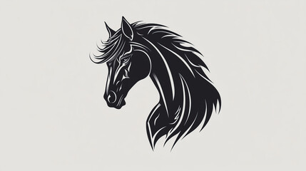 Black horses mascots with scripts for tattoo or another design