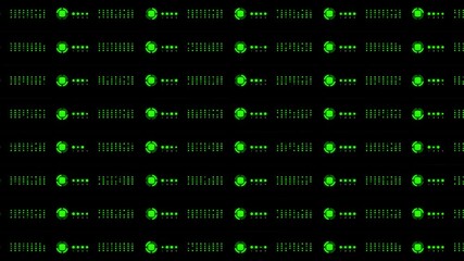 Wall Mural - animation blade server rack cluster of hard drives storage light in internet data center room