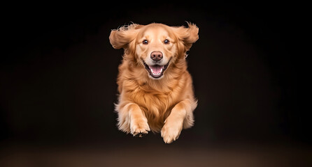 Running golden retriever 