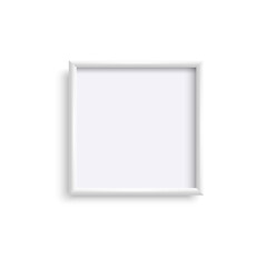 Wall Mural - white square blank frame isolated on white background