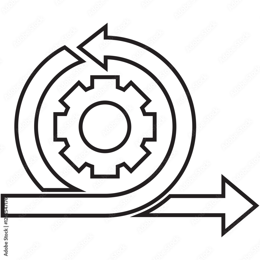 Iteration, agile, flow icon
