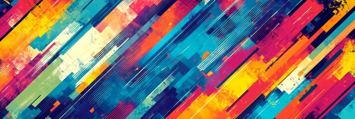 Poster - Vector Based Design with Geometric Design Elements, Contemporary Stripes, and a Vibrant Colors
