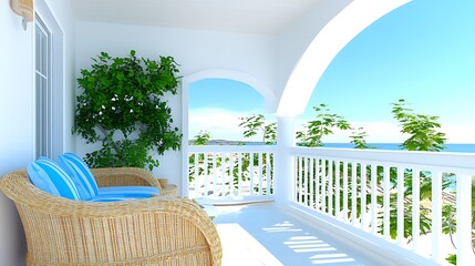 Wall Mural - Bright balcony relaxation