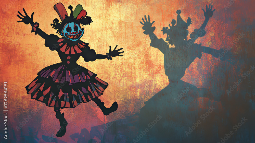 Find a circus clown silhouette, kids game or riddle to match shadow ...
