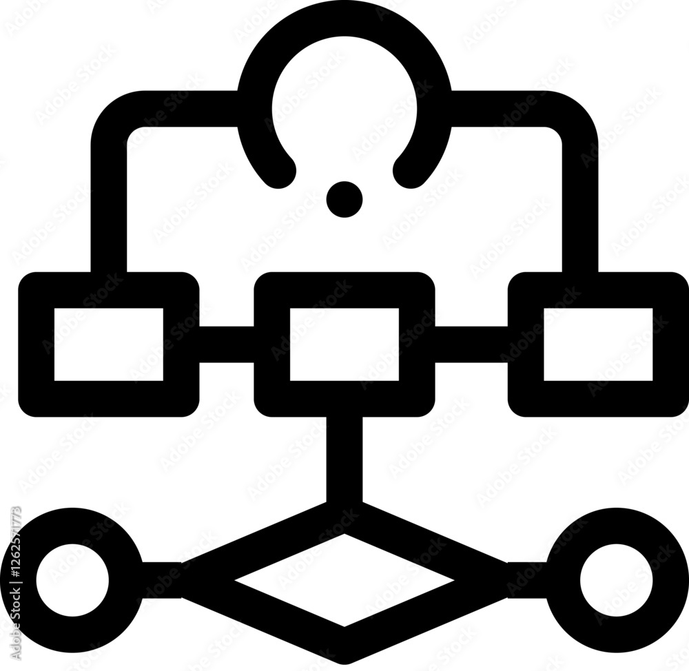 _planning, flowchart, process, diagram, workflow line editable icon ...