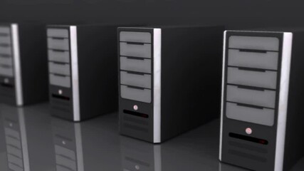 Wall Mural - Server room Hosting services Network internet communication technology concept, data center interior
