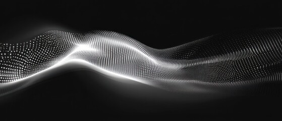 Aufkleber - Abstract wave pattern with light effects on dark