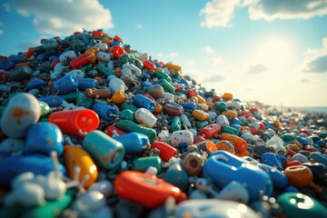 A Colorful Yet Concerning Mountain of Plastic Waste Showcases the Global Crisis of Environmental Pollution and Waste Management in Our Oceans and Landfills