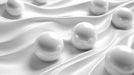 Wall Mural - abstract white background. white spheres.
