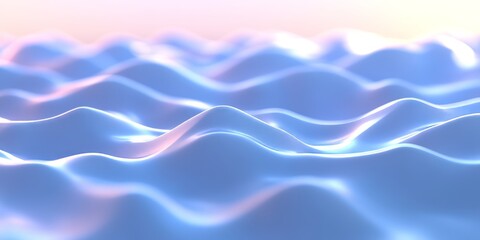 Poster - Light Blue 3D Gradient Wavy Texture Pattern Elegant And Minimalist Abstract Background