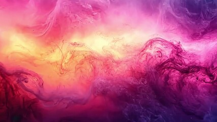 Leinwandbilder - Abstract Swirls of Pink and Yellow: A vibrant, ethereal abstract background with swirls of vibrant pink and yellow hues, creating a mesmerizing and dynamic visual experience.