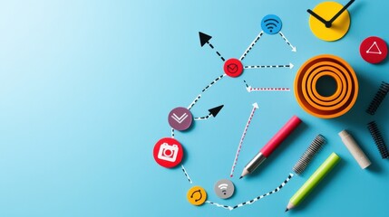 Poster - A creative infographic illustrating customer journey stages.