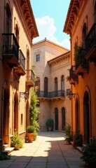 Intricate detailing, ornate balconies, sunlit walls, window, government, historical