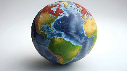 Poster - Globe made of colorful materials on a plain background