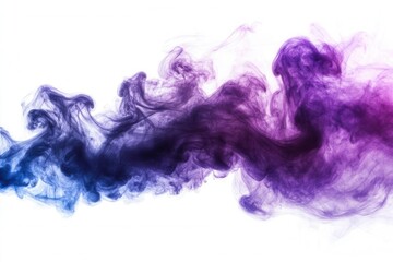 Wall Mural - ethereal cosmic clouds in deep purples and teals, swirling like liquid silk against stark white, creating an organic abstract formation with depth and movement
