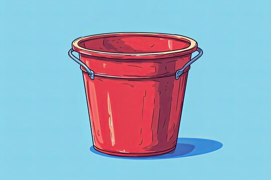 Bucket for agriculture. Cartoon illustration.