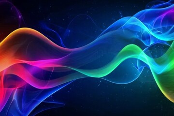 Poster - An energetic abstract background adorned with shifting shapes and neon gradients, creating a sensation of excitement
