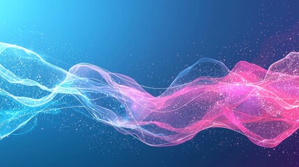 Poster - A background of an animated hyperspace warp speed light effect. Includes a fast-moving, modern tunnel through a galaxy. Futuristic cyber universe travel illustration. The design is a neon highway