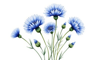 Canvas Print - Delicate blue flowers against white backdrop