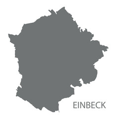 Einbeck city map with boroughs grey illustration silhouette shape