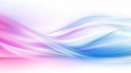 Poster - an elegant abstract design showcasing smooth blue and pink waves, adorned with a glossy, gradient li
