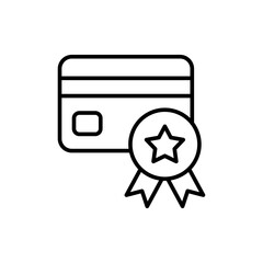 Poster - Elites credit card outline icons, minimalist vector illustration ,simple transparent graphic element .Isolated on white background
