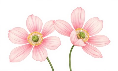 Wall Mural - Delicate pink flowers in bloom