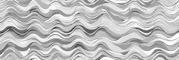 Fototapete - A banner with a dynamic abstract pattern created using grey and white wavy lines
