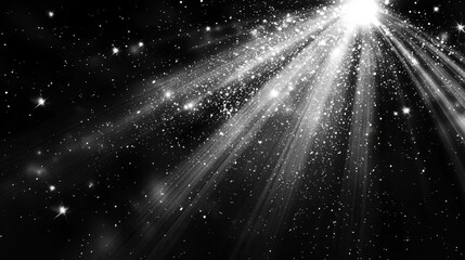 Poster - The background is an overly of retro film, showing an image with scratches, dust, and light leaks, enhanced by a holographic lens flare effect