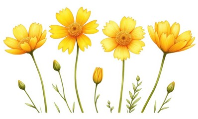 Wall Mural - Vibrant yellow flowers in bloom