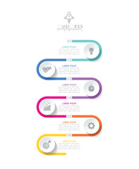 Fototapete - Vector business Presentation Connecting Steps Infographic Template