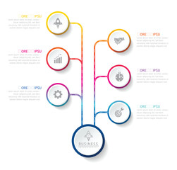 Fototapete - Vector business Presentation Connecting Steps Infographic Template