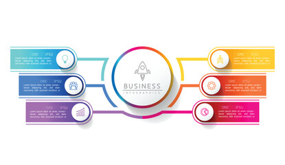 Fototapete - Vector business Presentation Connecting Steps Infographic Template