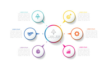 Fototapete - Vector business Presentation Connecting Steps Infographic Template