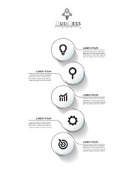 Fototapete - Vector business Presentation Connecting Steps Infographic Template