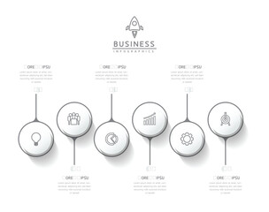 Fototapete - Vector business Presentation Connecting Steps Infographic Template