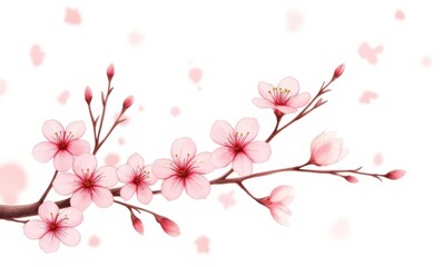 Canvas Print - Delicate pink cherry blossoms in bloom