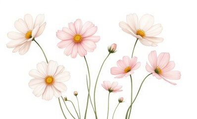 Wall Mural - Delicate pink and white flowers