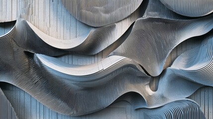 Poster - Dynamic abstract black wavy background adorned with a mesmerizing textured pattern