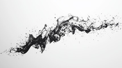 Poster - Abstract ink features dynamic splatters of black and white, set against soft natural lighting