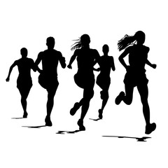 Wall Mural - runners silhouette