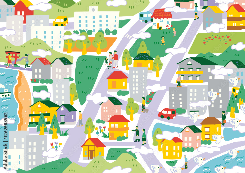 雲がもくもくの日々を彩る街Ａ4