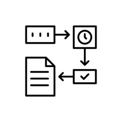 Fototapete - Project timeline outline icons, minimalist vector illustration ,simple transparent graphic element .Isolated on white background