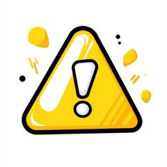 Fototapete - A caution danger sign shaped like a yellow triangle with an exclamation point