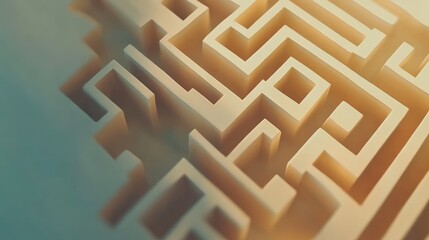 Poster - Complex labyrinth is creating a visual metaphor for career choices, job insecurity, and the fear of better options, highlighting the challenges in decision making