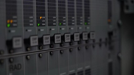 Wall Mural - Close Up Server Rack Cluster in a modern Data Center Disk storage server room Cloud computing